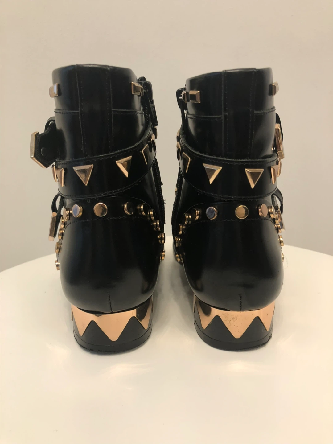 Sophia Webster Black Leather Studded Ankle Boots - photo 2