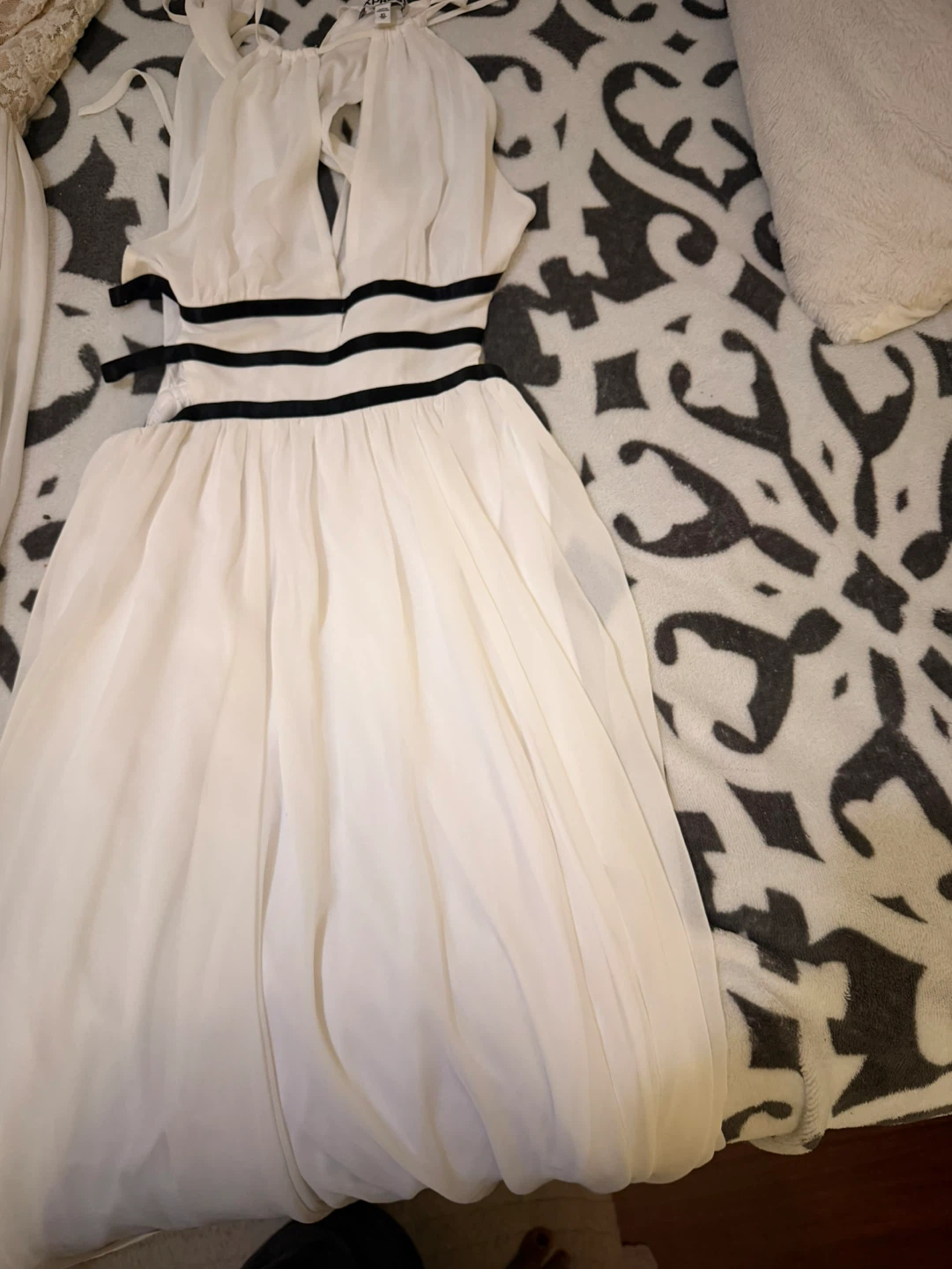 Express White Dress with Black Trim - Size XS