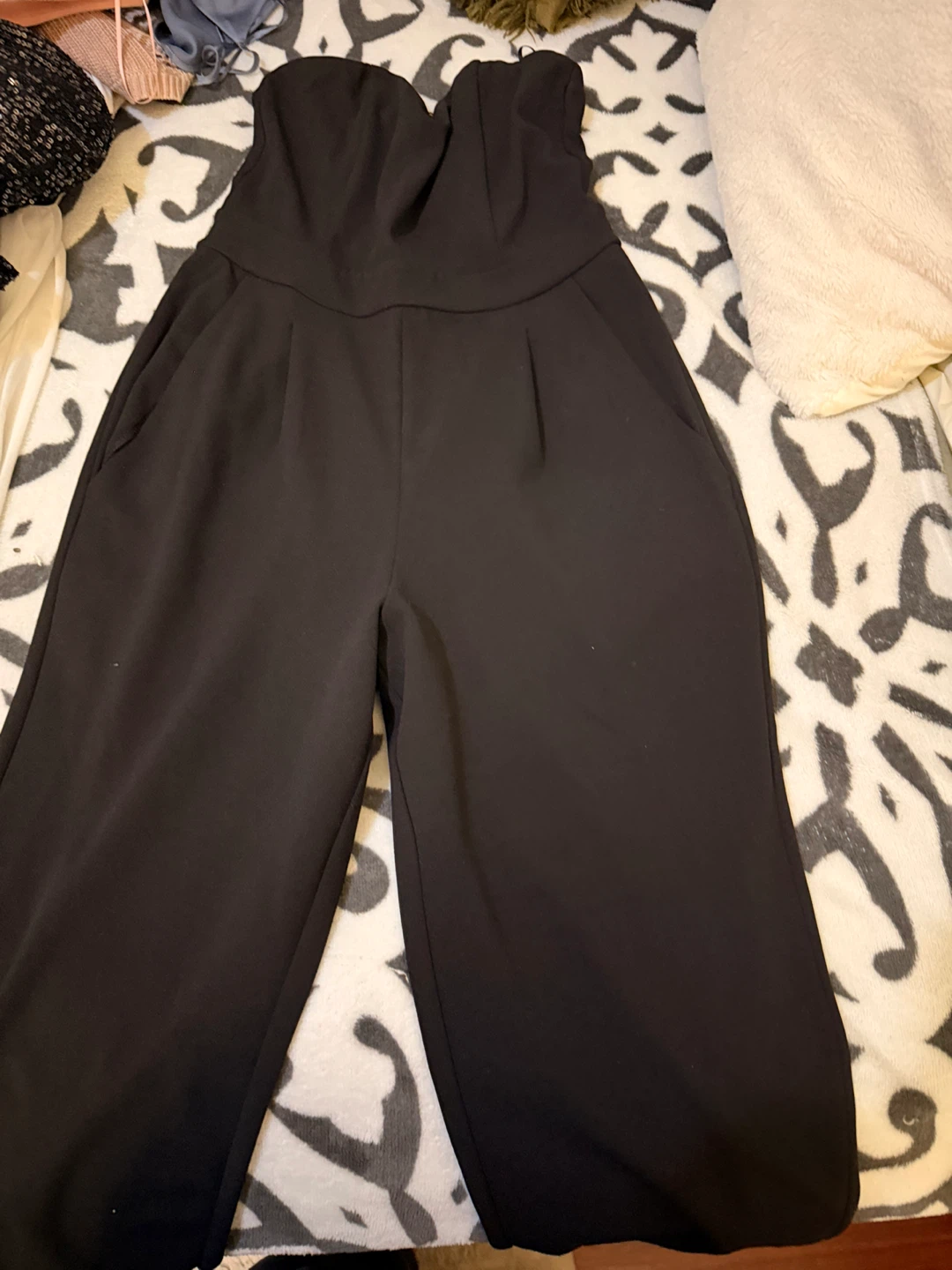 Express Black Strapless Wide Leg Jumpsuit Size 0 - photo 2