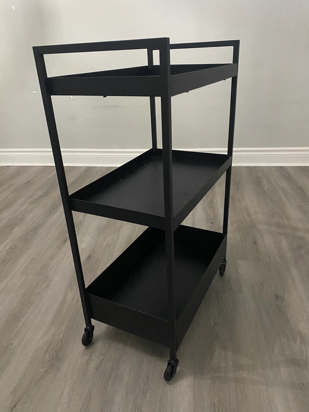 Black 3-Tier Rolling Utility Cart - photo 2