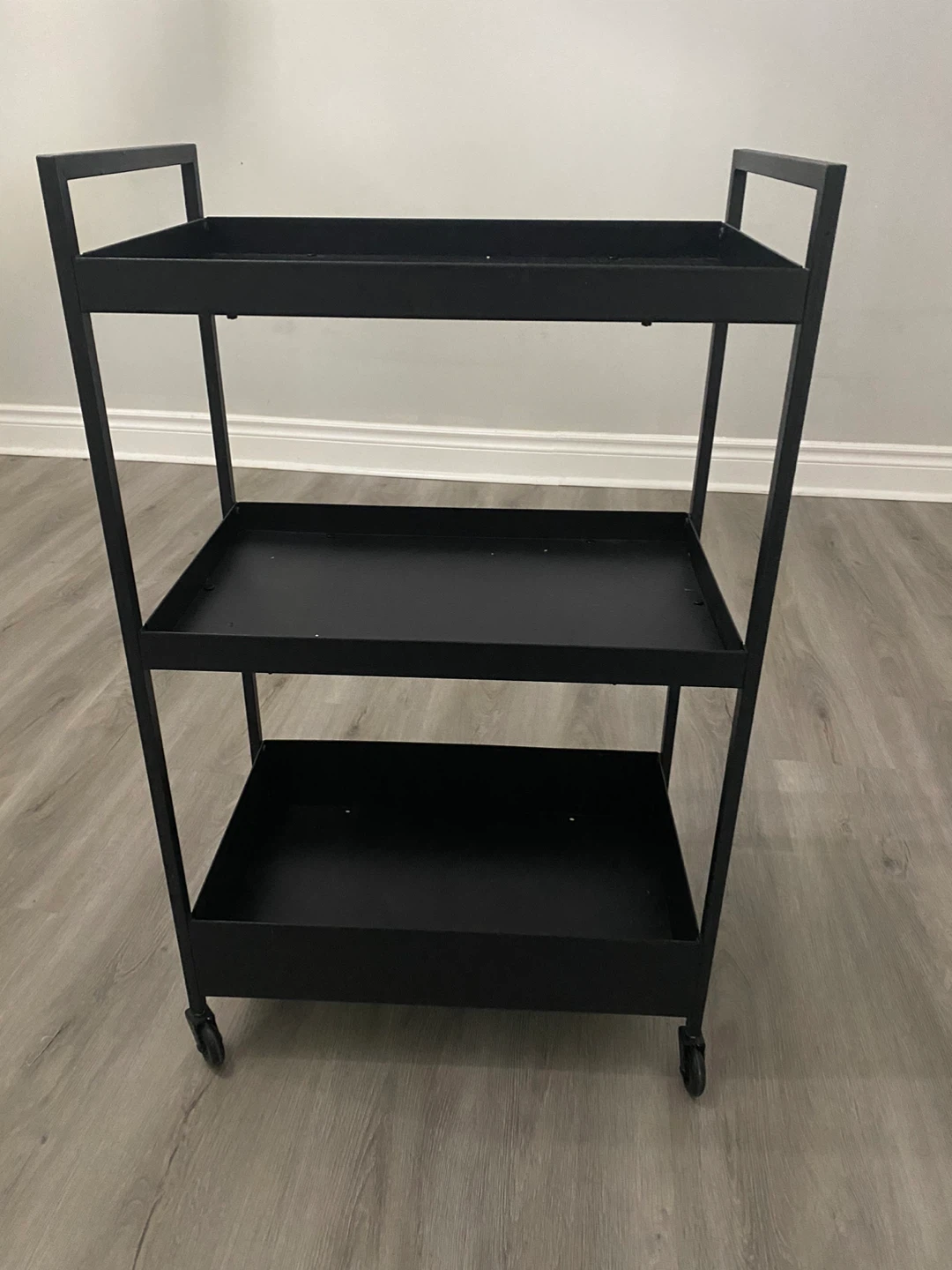 Black 3-Tier Rolling Utility Cart