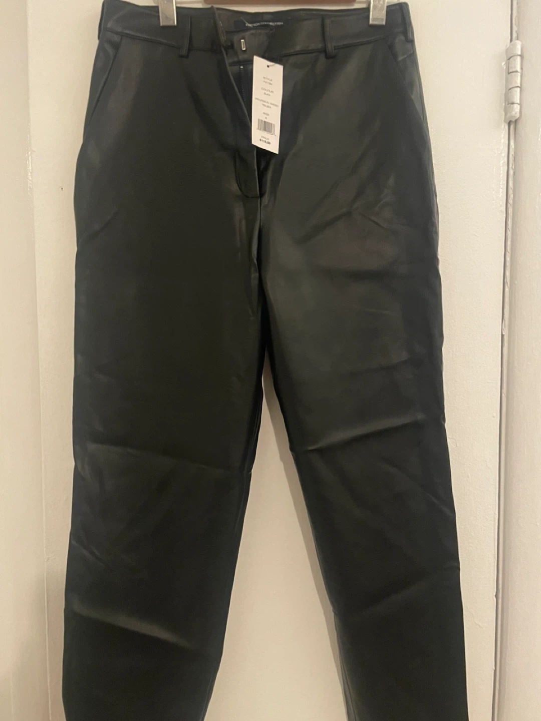 French Connection PU Tapered Trouser - Black, Size 8