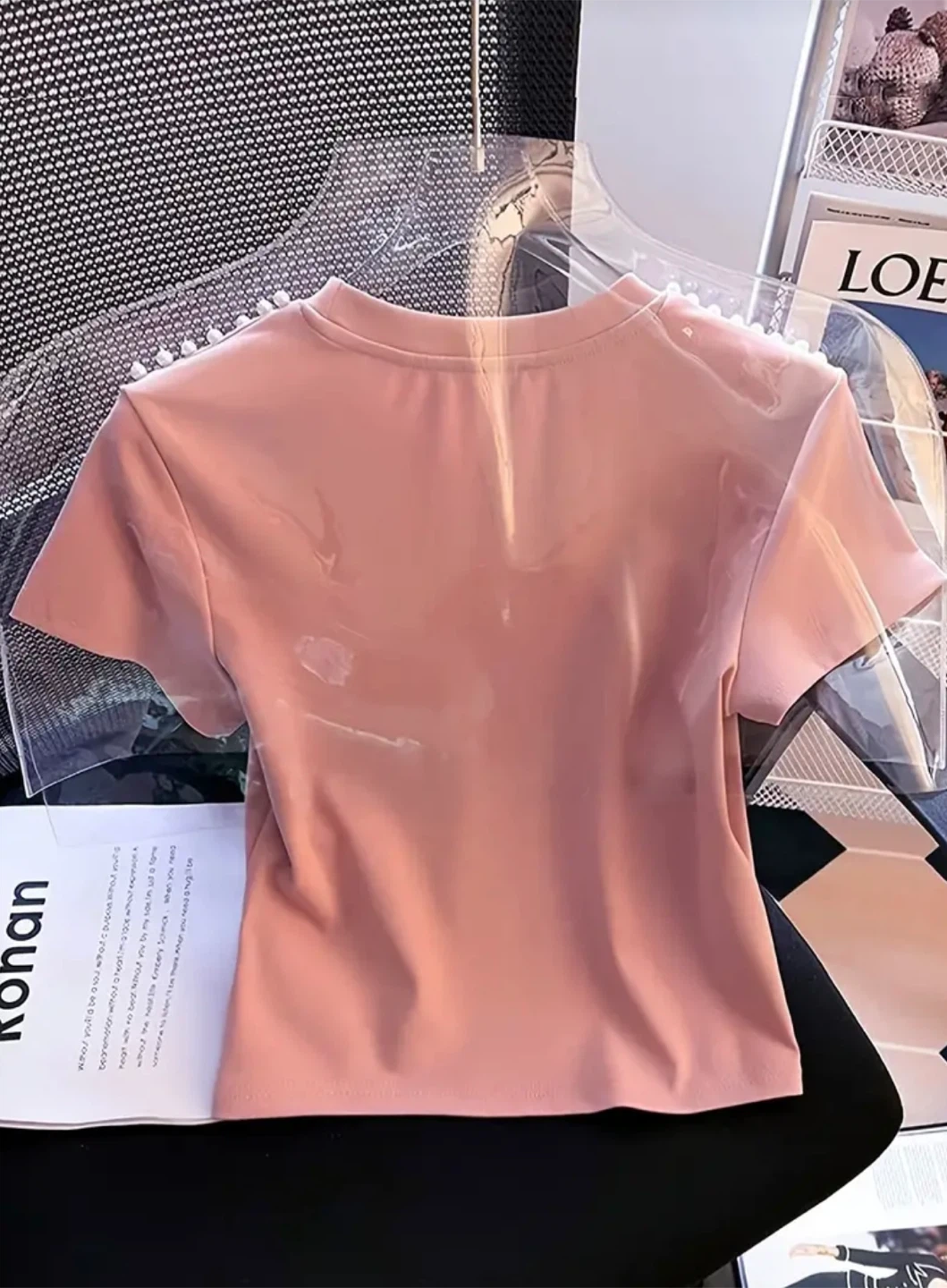 New Pink T-Shirt with Pearl Embellishments - photo 2