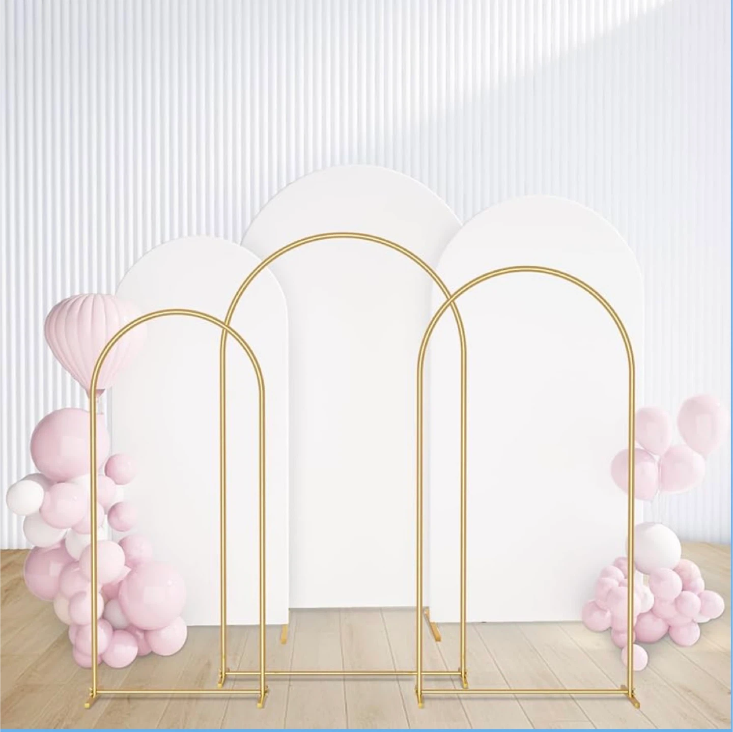 Metal Arch Backdrop Stand and Cover Set 6FT/6.6FT/7.2FT,Wedding