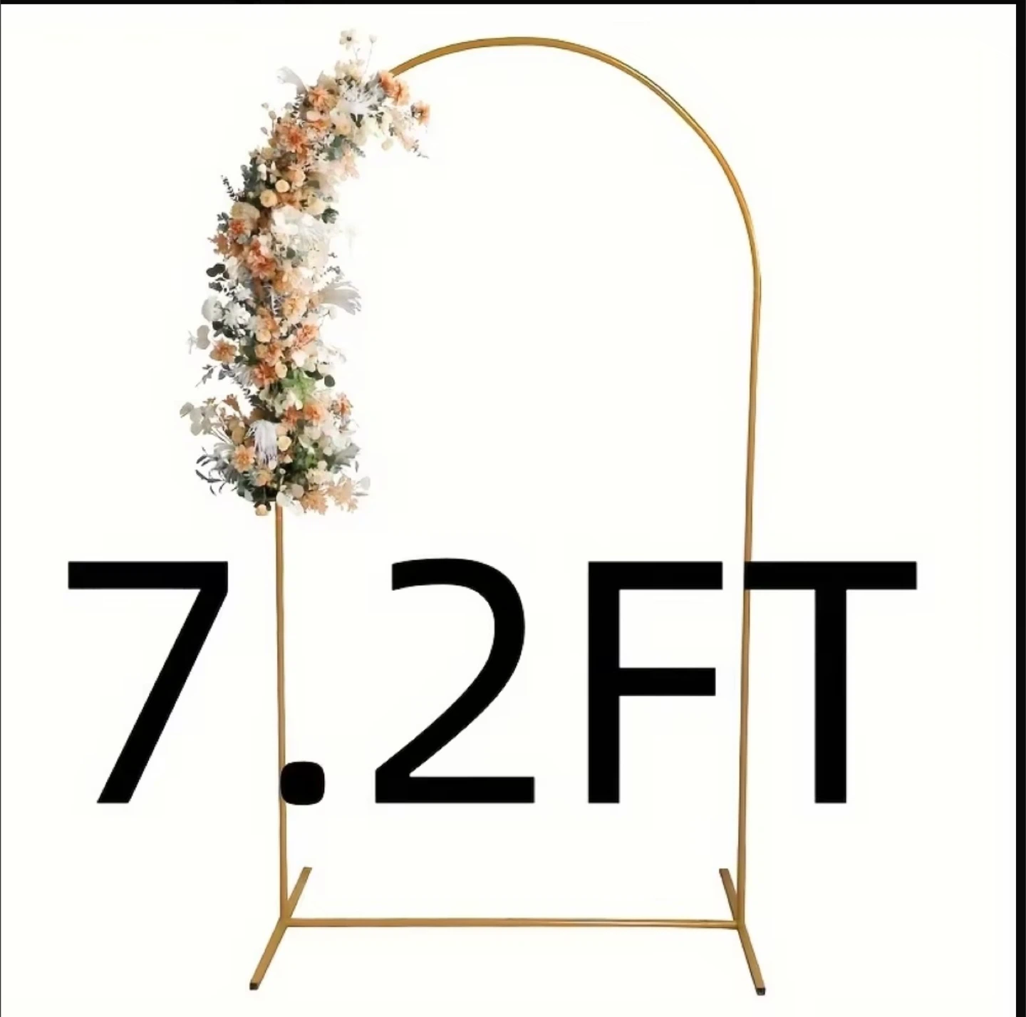 Metal Arch Backdrop Stand and Cover Set 6FT/6.6FT/7.2FT,Wedding - photo 3