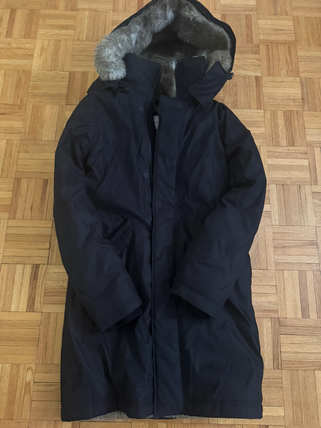 Aritzia Babaton Black Parka with Fur Lining