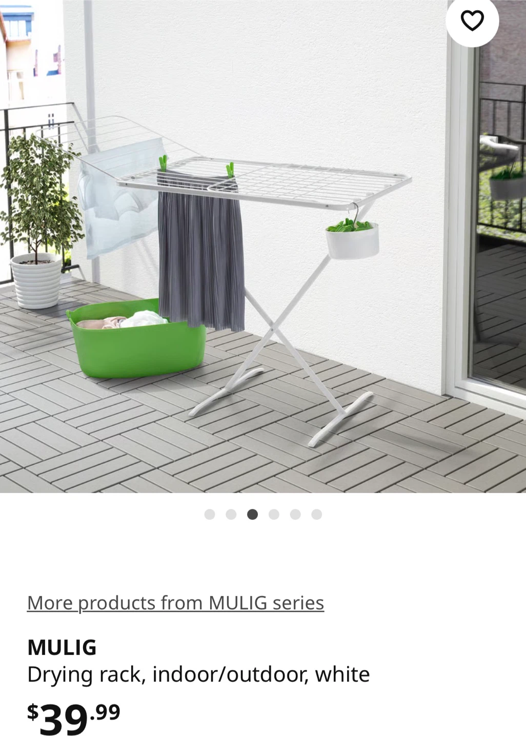 IKEA MULIG Drying Rack - White - photo 2