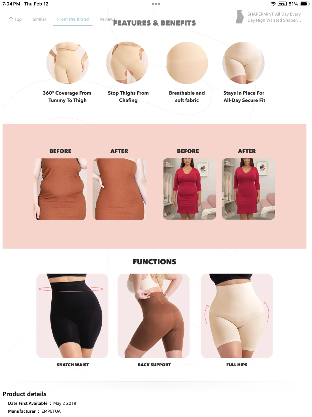 XL High-Waisted Shaper Shorts style - photo 5