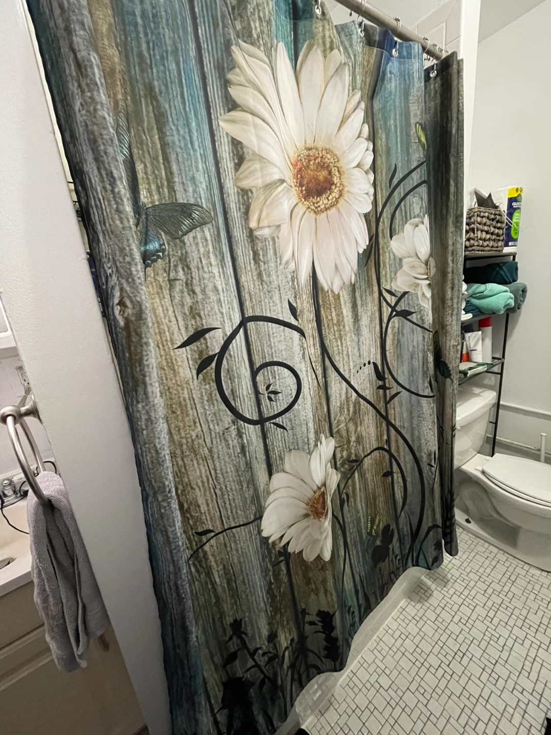 Floral & Butterfly Shower Curtain