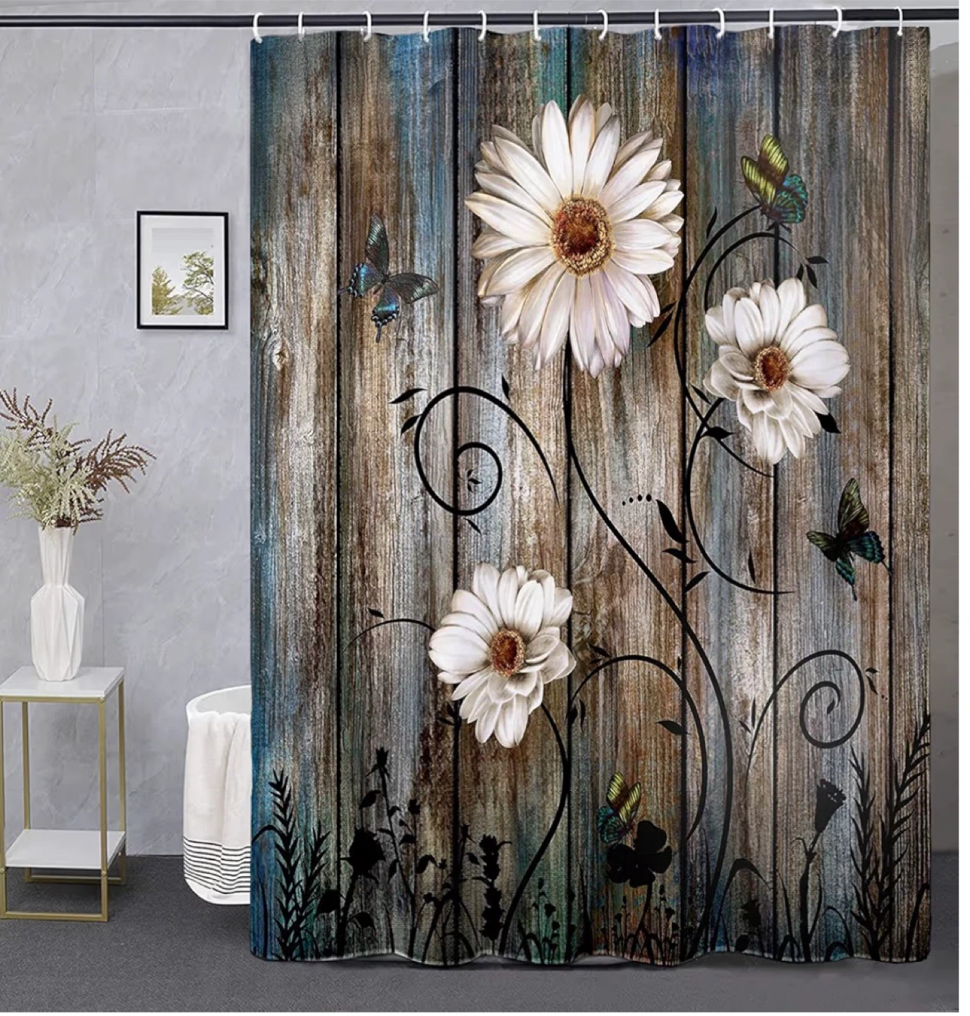 Floral & Butterfly Shower Curtain - photo 2
