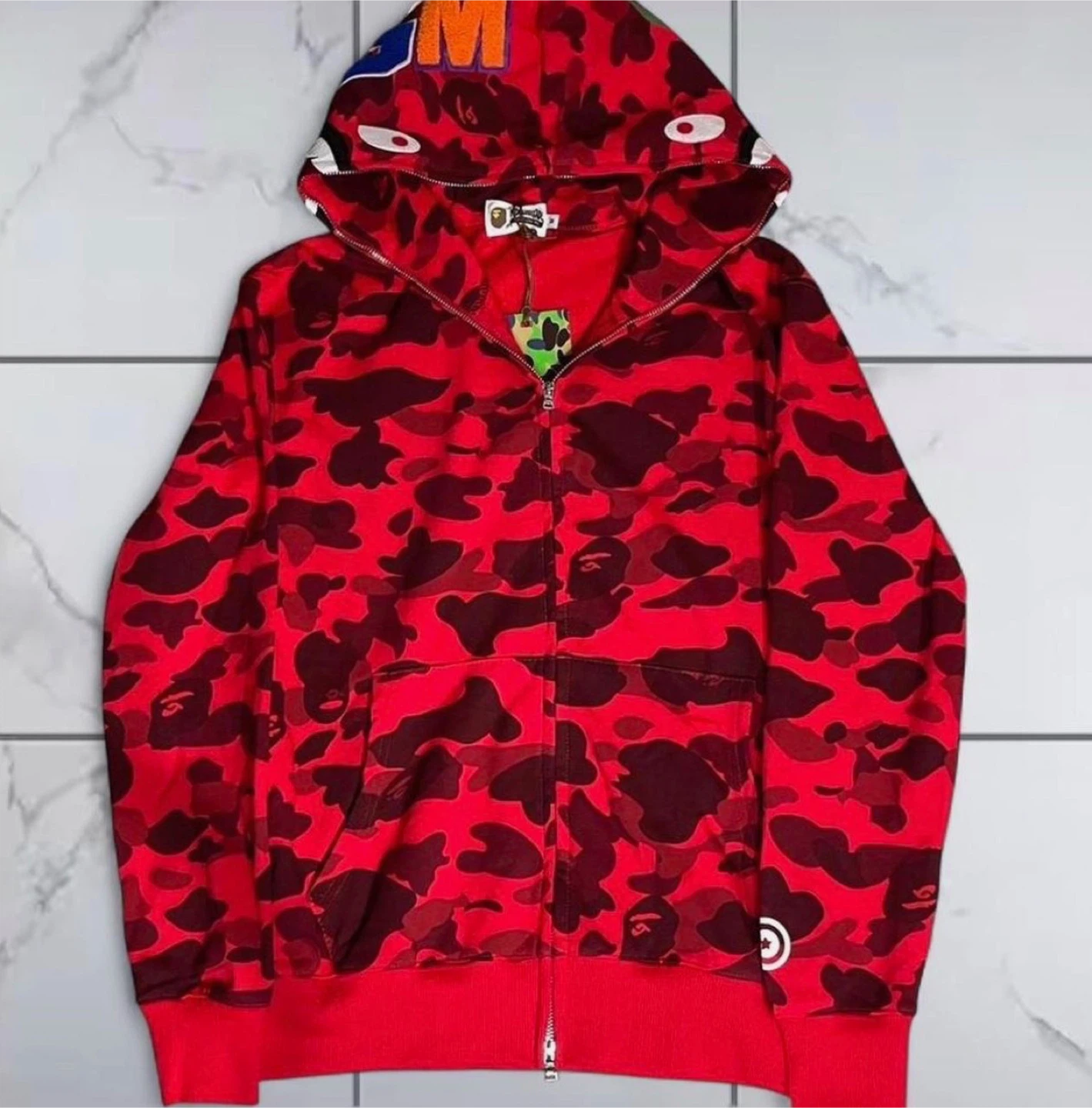 BAPE Camo Shark Full Zip Red camouflage All Sizes