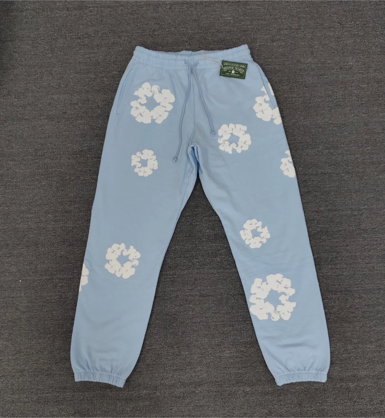 Denim Tears Cotton Wreath Sweatpants 'Light Blue' All Sizes