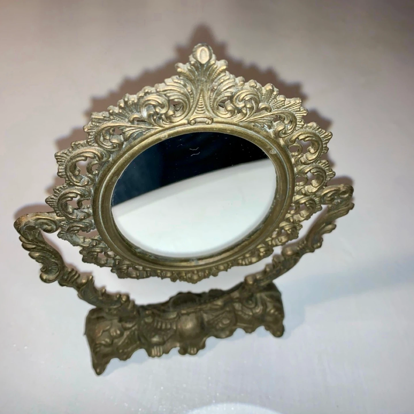 Vintage Ornate Hollywood Regency Vanity Table Top Mirror - photo 5