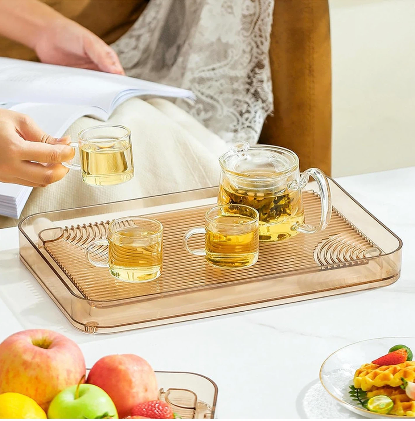 Translucent Amber Serving Tray. 2 available - photo 2