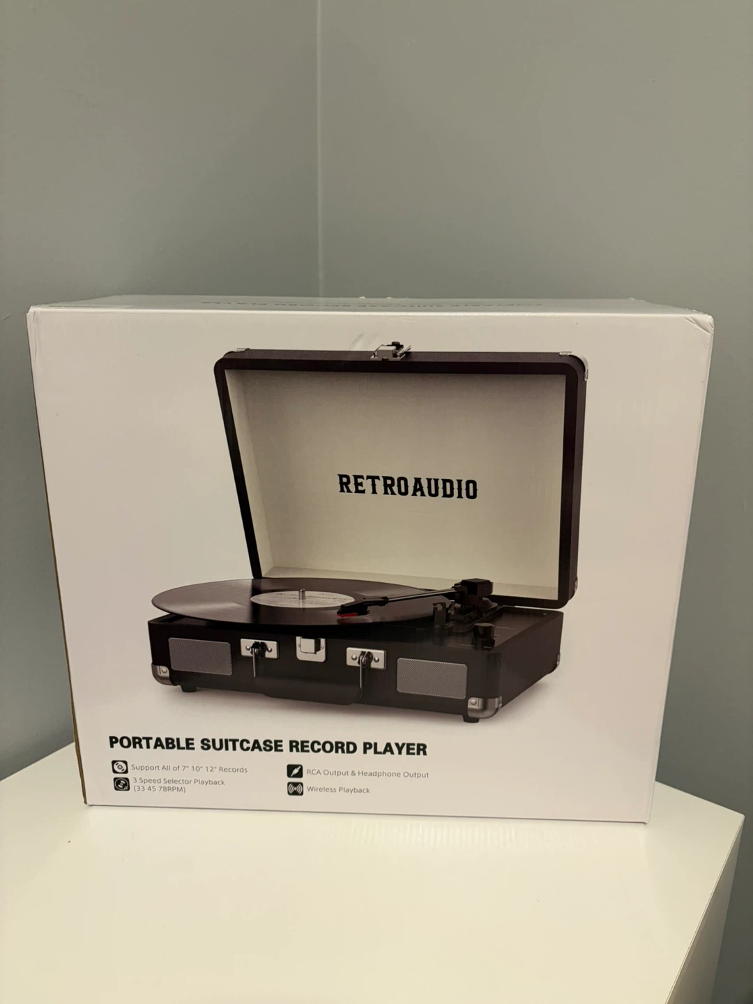 RetroAudio Portable Suitcase Record Player (New)