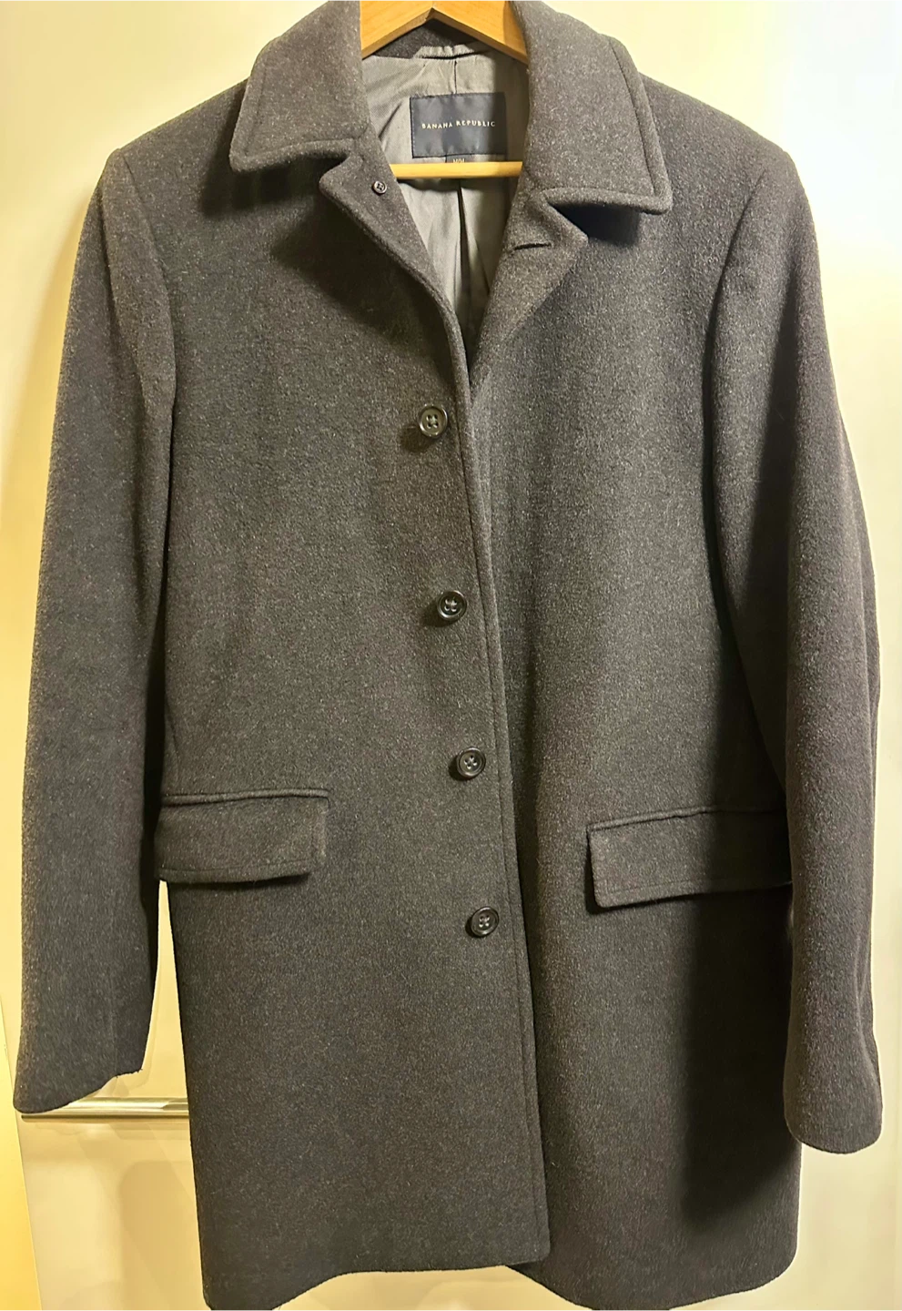Banana Republic Men's Wool Blend Coat - Charcoal Grey - Medium