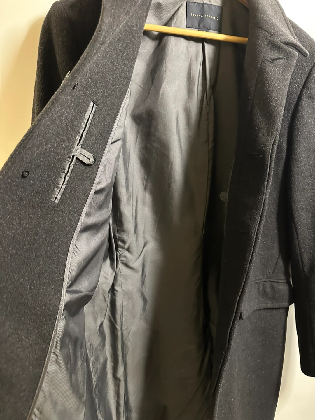 Banana Republic Men's Wool Blend Coat - Charcoal Grey - Medium - photo 4
