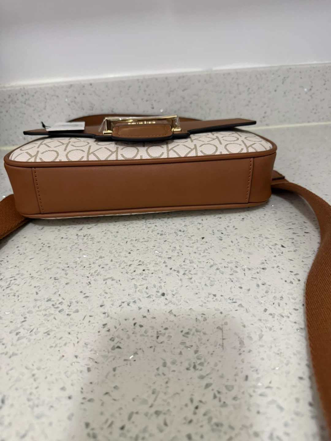 Calvin Klein Shoulder Bag - Brown & White Monogram - photo 4