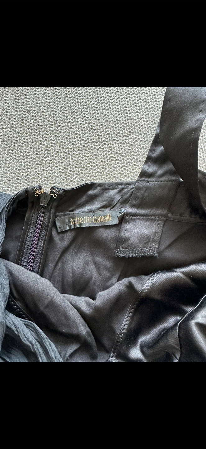 Roberto Cavalli Black Silk Ruched Camisole Top - photo 2