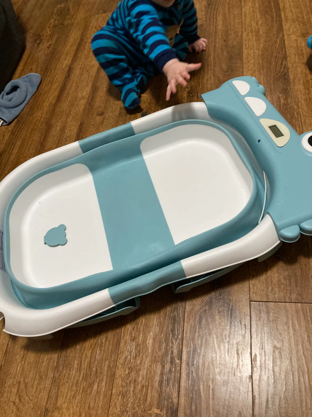 Blue Collapsible Baby Bathtub with Digital Thermometer - photo 4