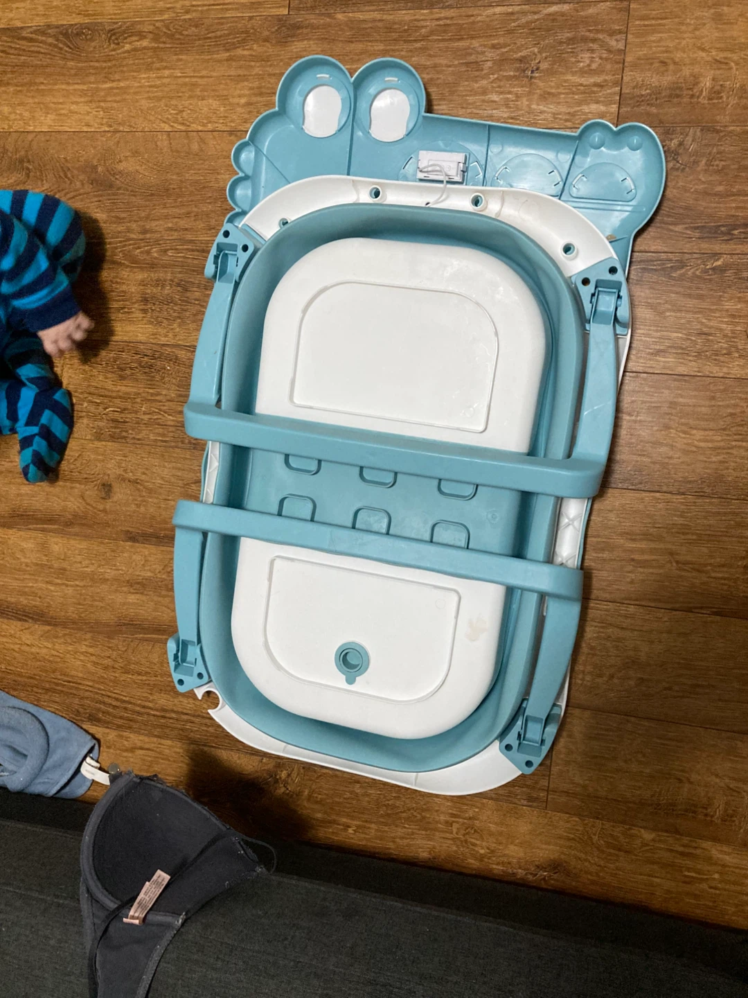 Blue Collapsible Baby Bathtub with Digital Thermometer - photo 3