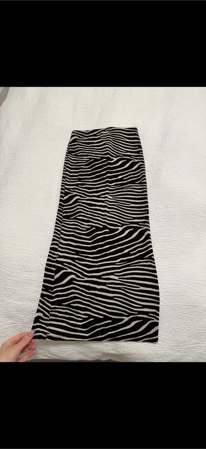Zebra Print Maxi Skirt