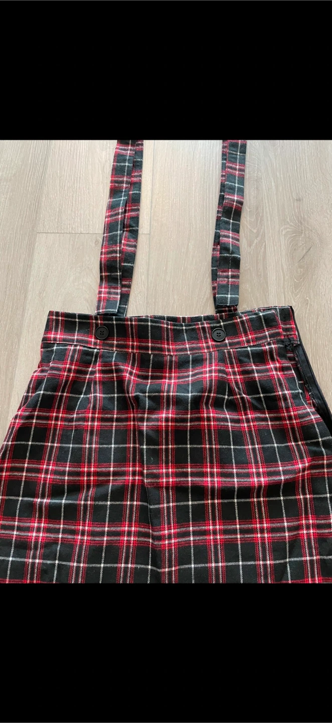 Plaid Pinafore Skirt with Straps - photo 2