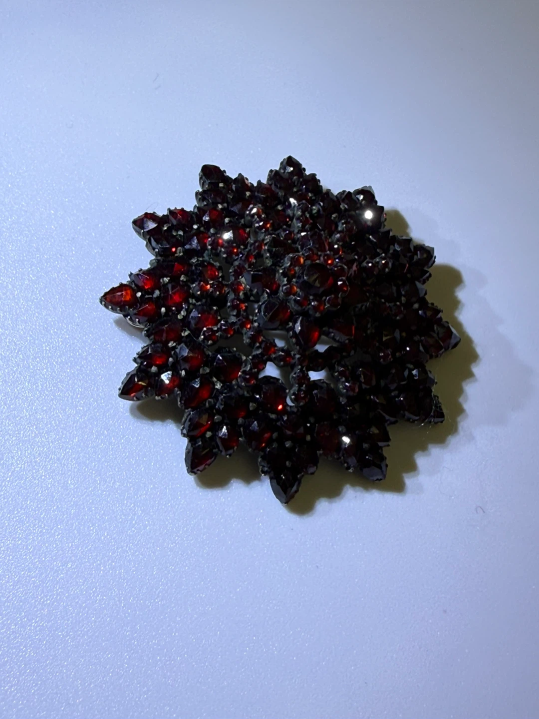 Vintage Starburst Garnet Brooch - photo 2