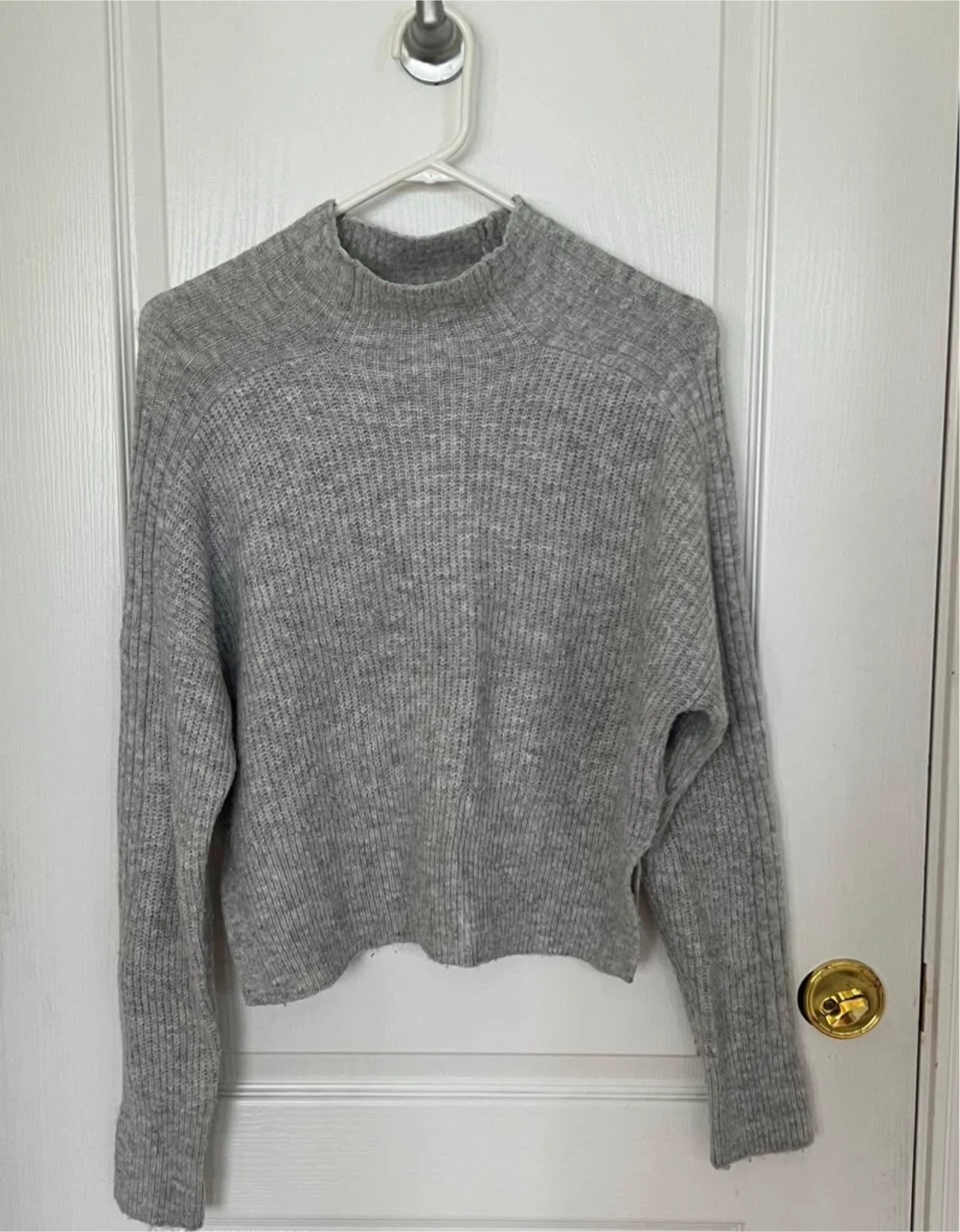 Grey Mock Neck Sweater