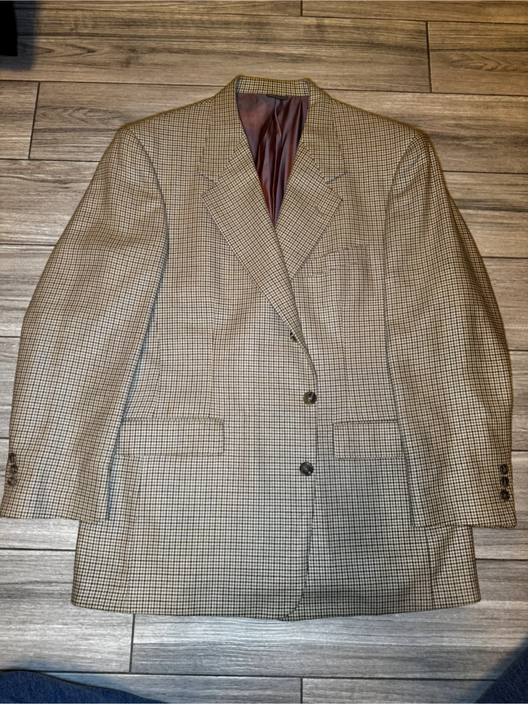 VINTAGE Hastings Traditions Beige Houndstooth Blazer Men’s R