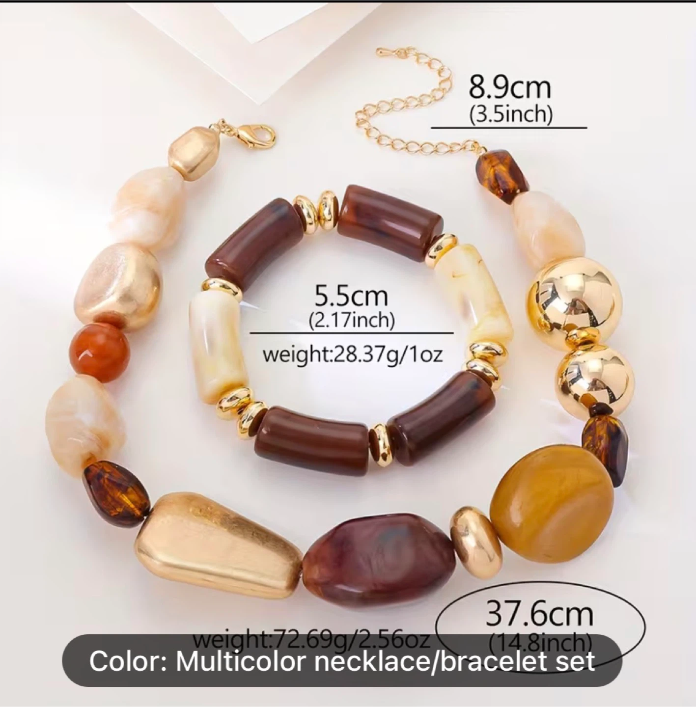 Multicolour Beaded Necklace and Bracelet Set - photo 2