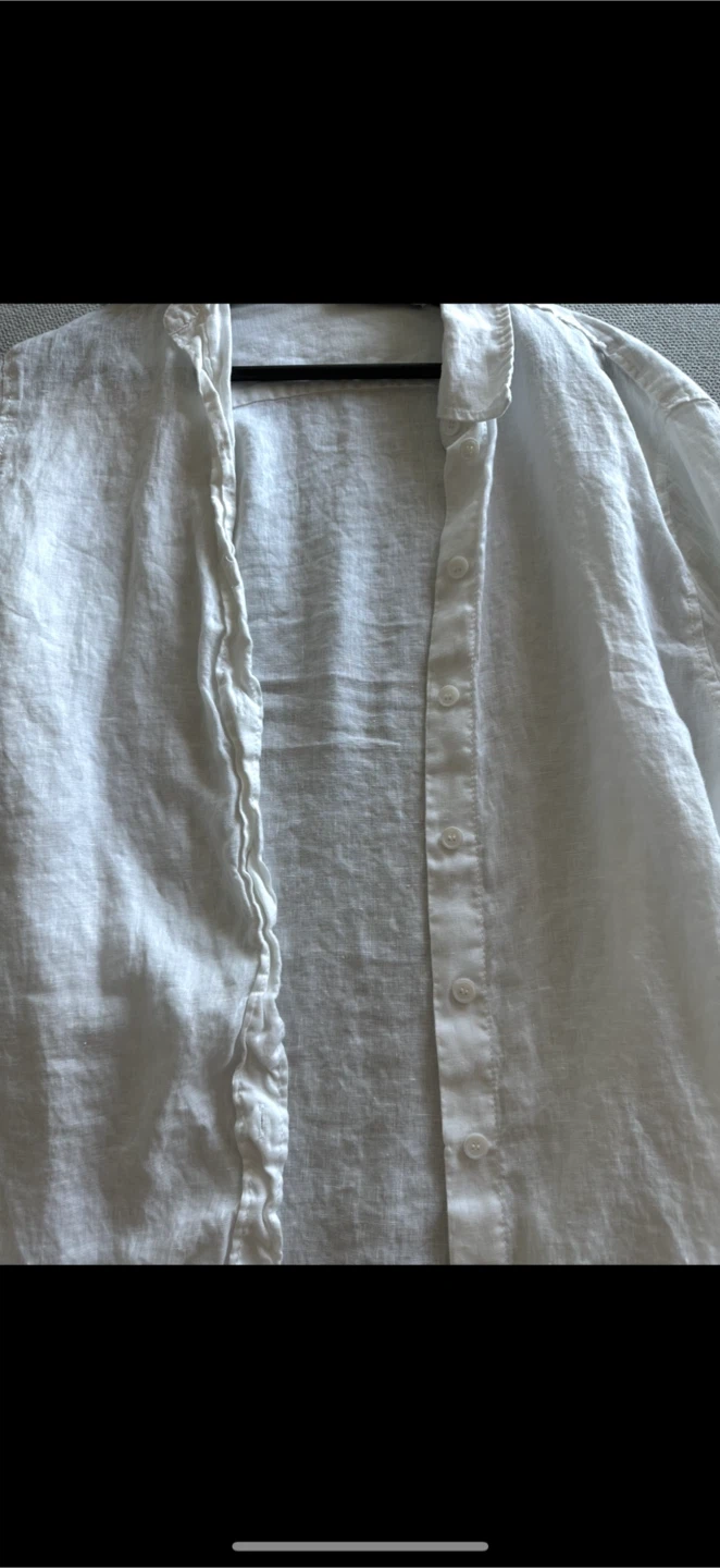 Zara White Linen Button-Up Shirt - XS - photo 2