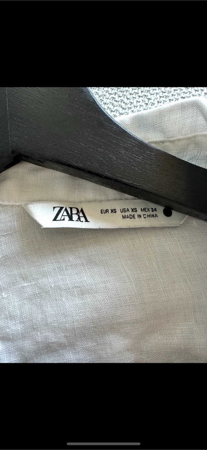 Zara White Linen Button-Up Shirt - XS - photo 3