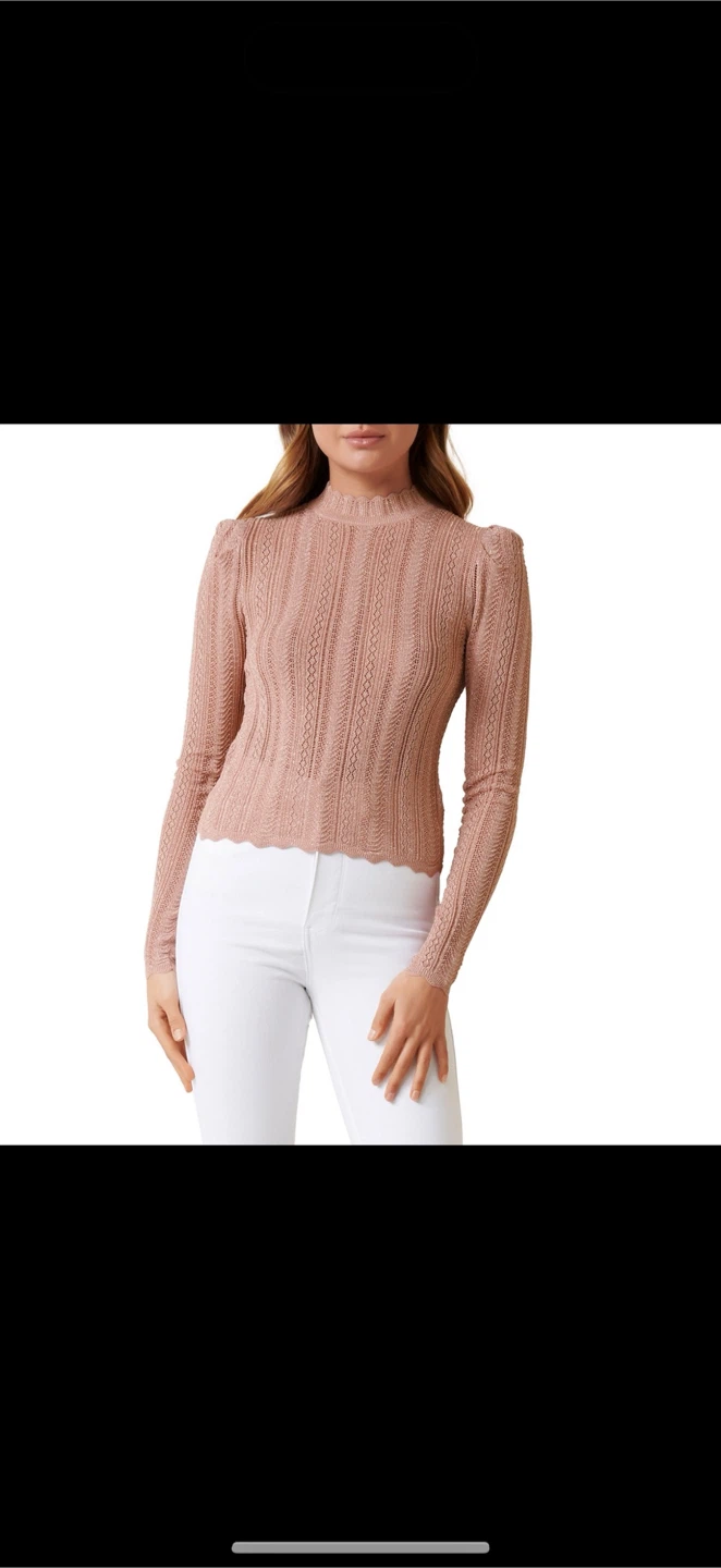 Forever New Rose Gold Knit Top - XS