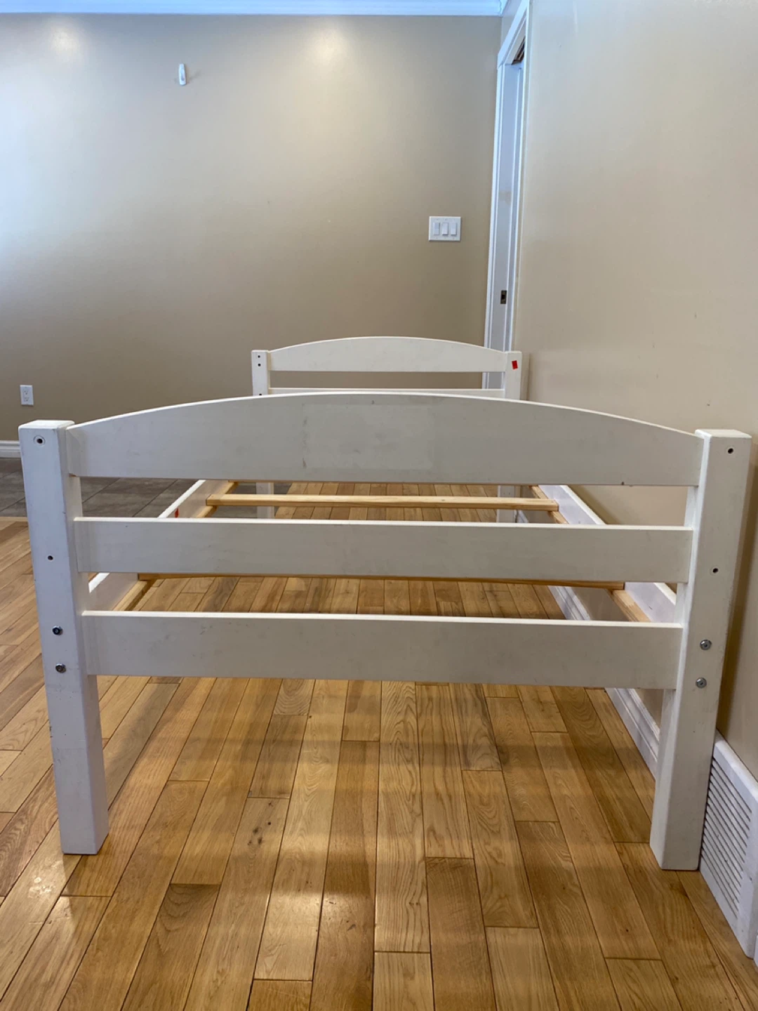 White Twin Size Solid Wood Bed Frame (CAN DELIVER) - photo 4