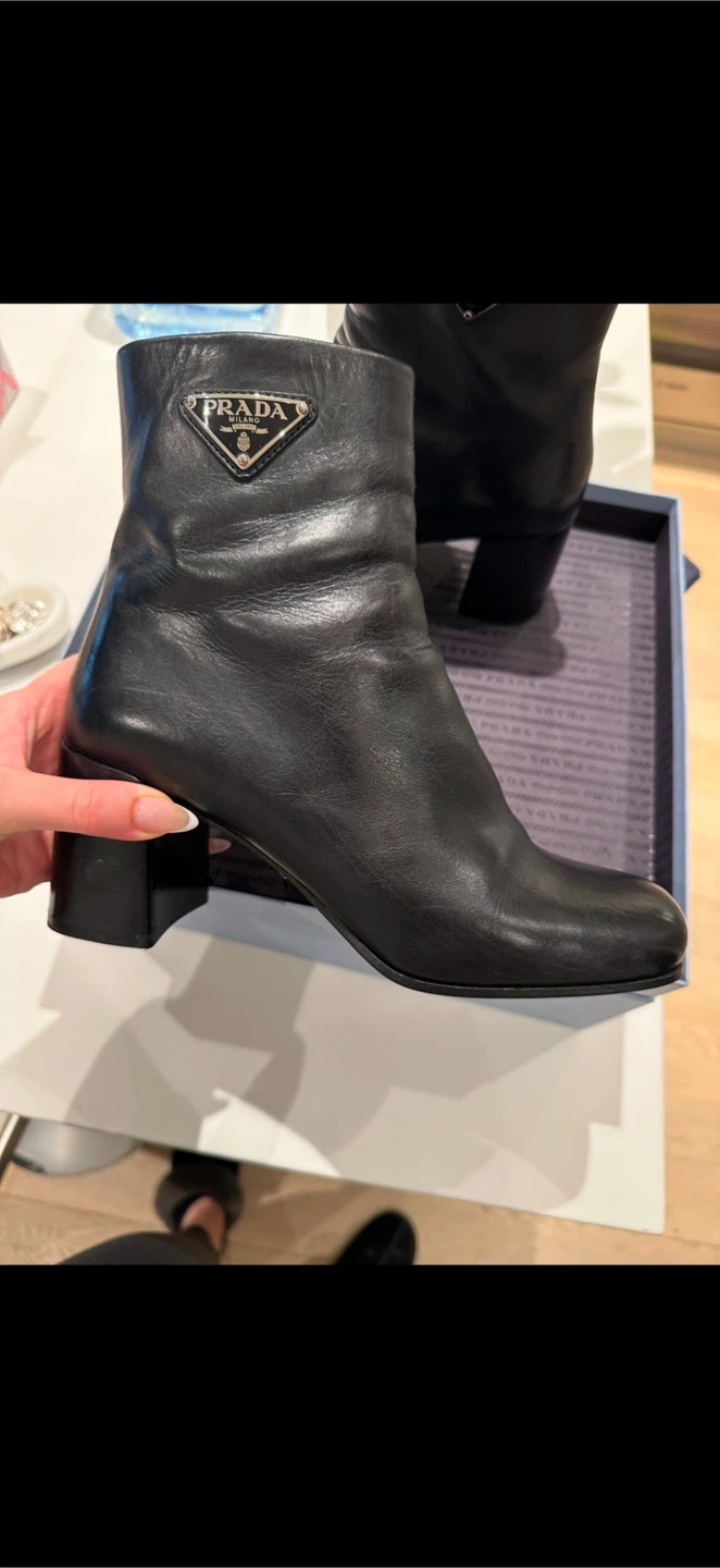 Prada Black Leather Ankle Boots - photo 2