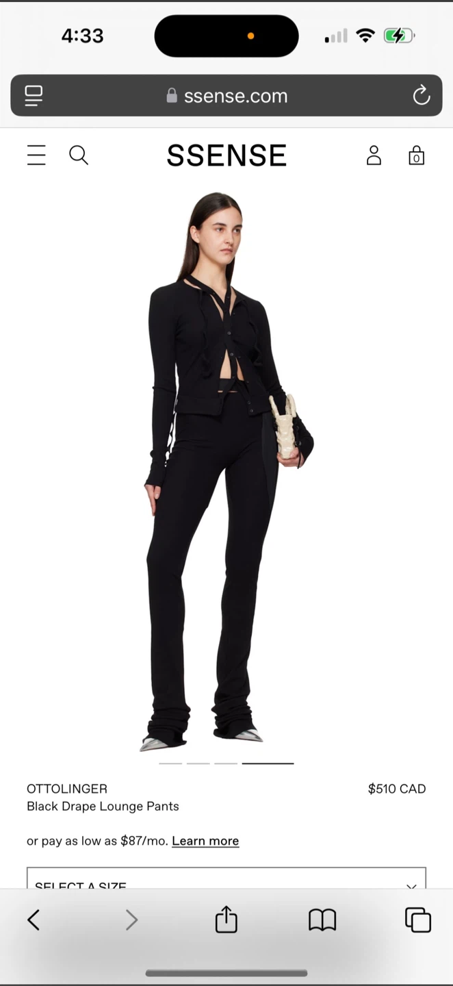 OTTOLINGER Black Drape Lounge Pants