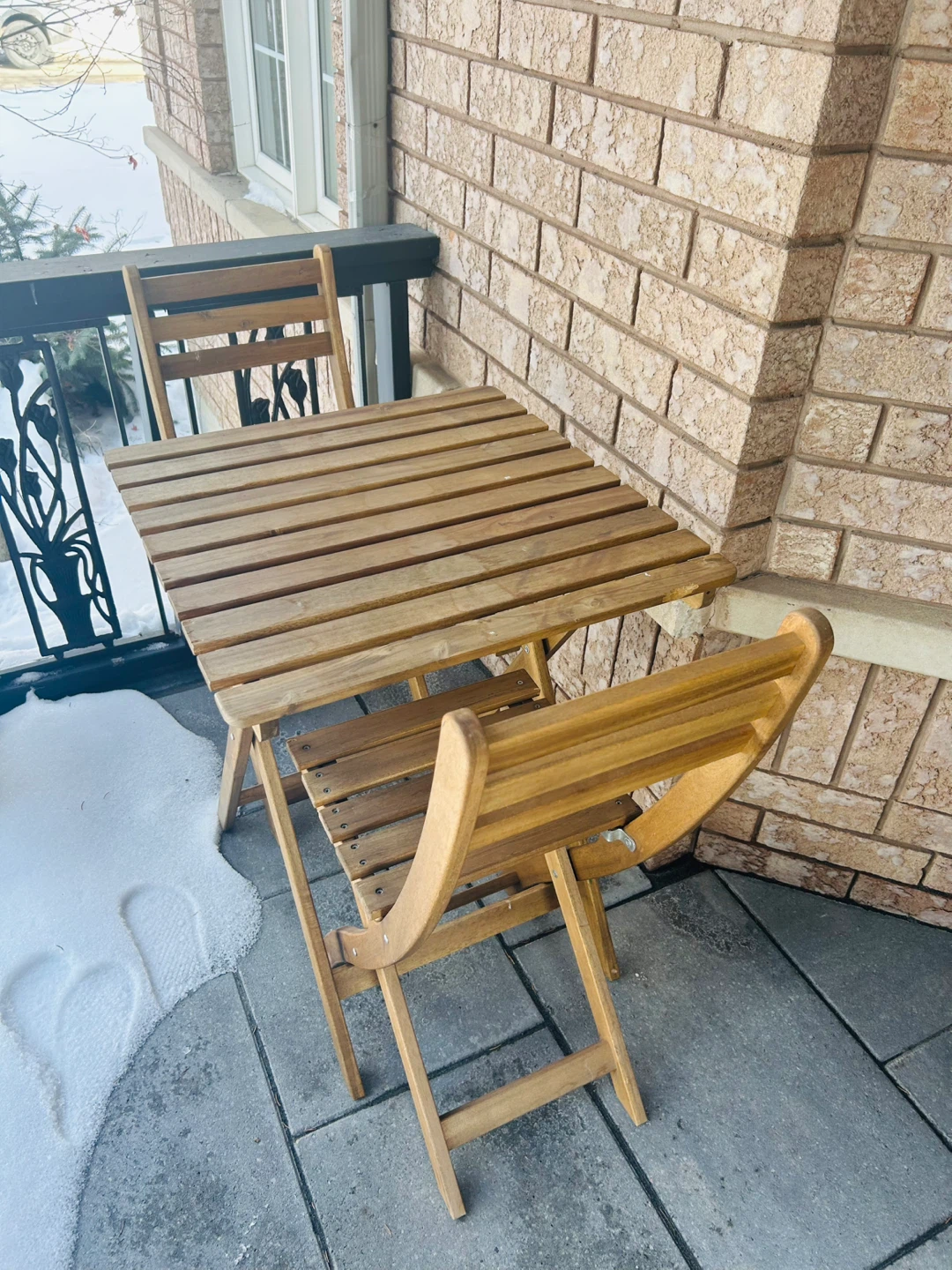Wooden Bistro Table and Chairs Set