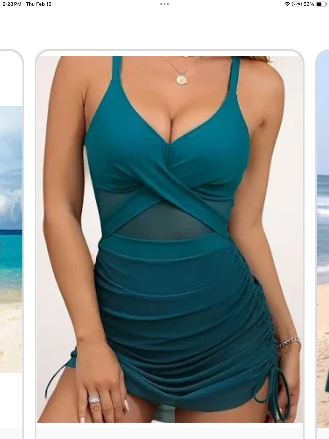Women's Tummy Control Swimsuit with Adjustable Drawstring