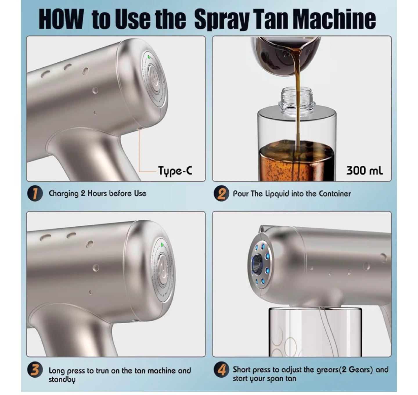 Professional Cordless Spray Tan Machine - Blue Light NANO - photo 2