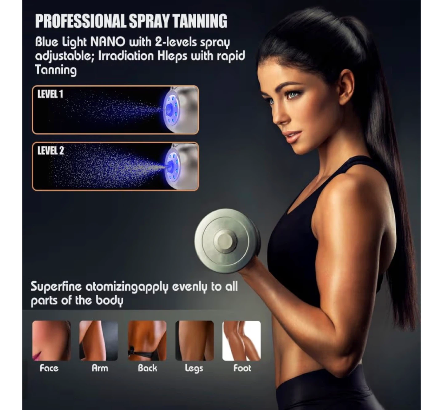 Professional Cordless Spray Tan Machine - Blue Light NANO
