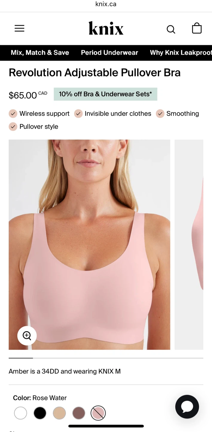 Knix Revolution Adjustable Pullover Bra - Rose Water - photo 3