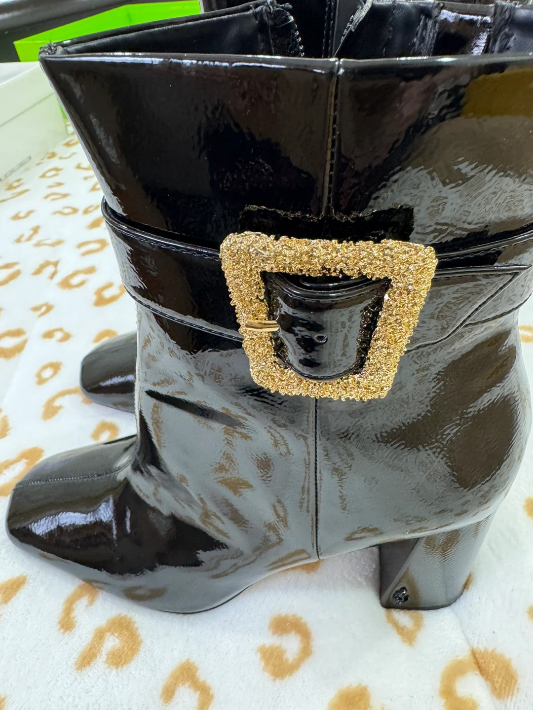 Shiny blk boots size 8🏆 - photo 3
