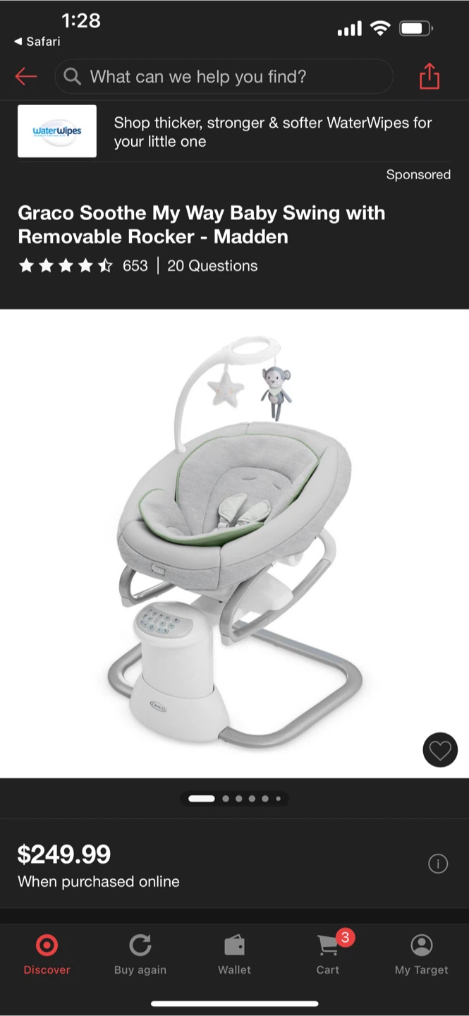 Graco Soothe My Way Baby Swing with Removable Rocker
