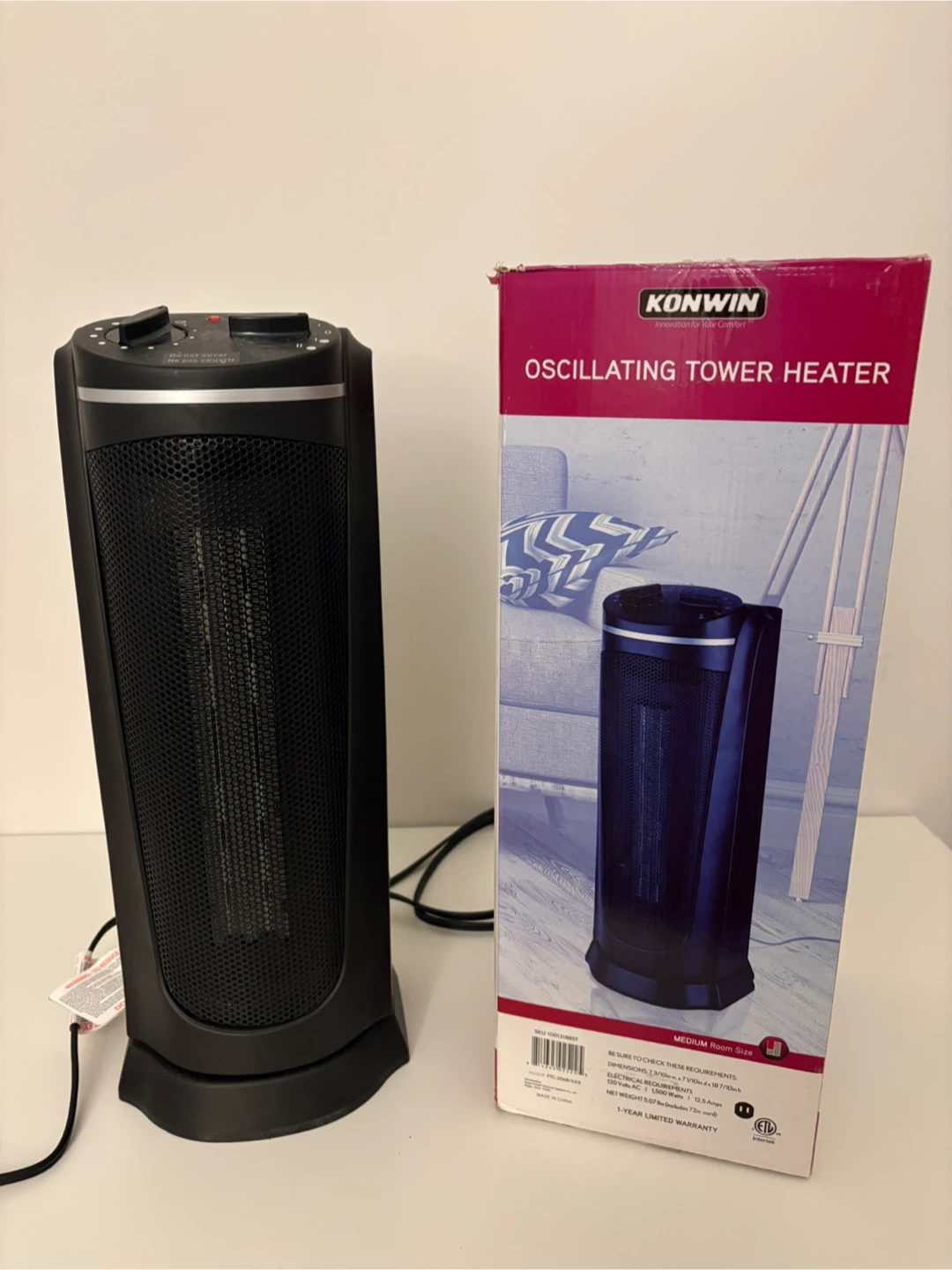 KONWIN Oscillating Tower Heater