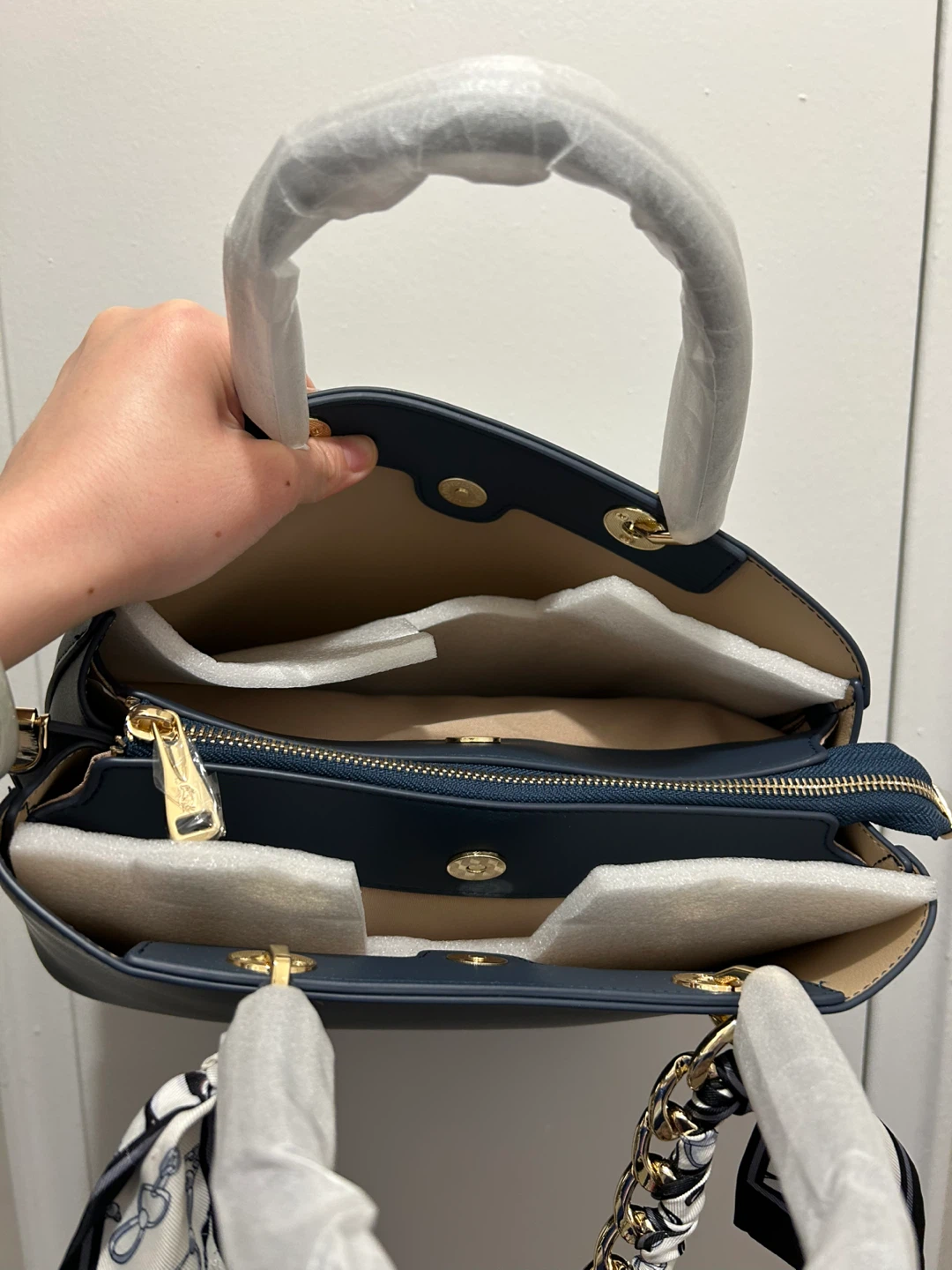 Navy Blue Satchel - 2-Way Wear (Handheld & Crossbody) - photo 3
