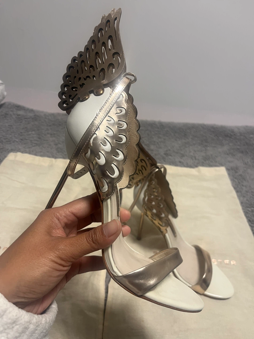 Sophia Webster White & Gold Heels - photo 3