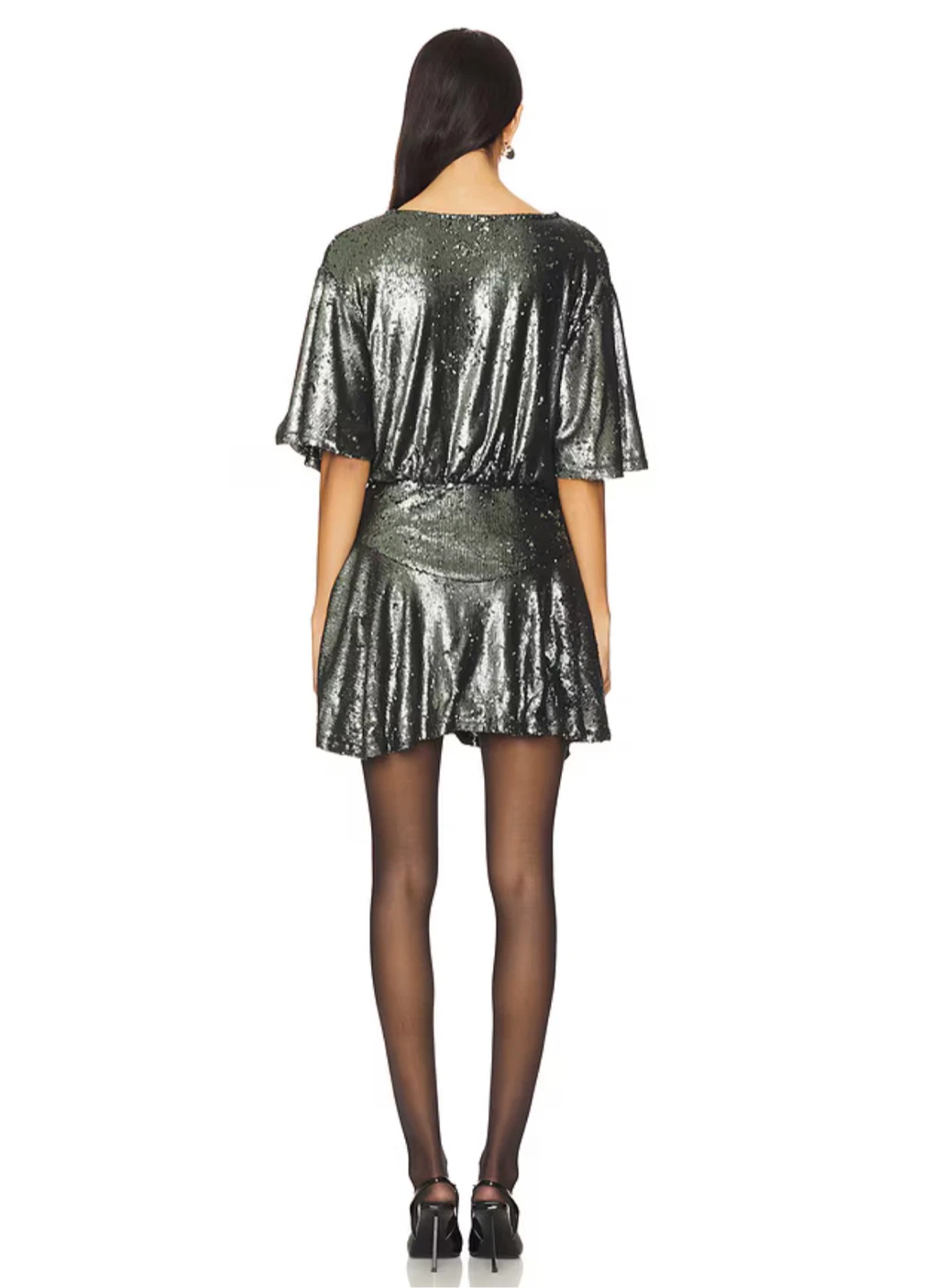 NEW! Free People Manuka Sequin Mini Dress in Gunmetal - photo 3