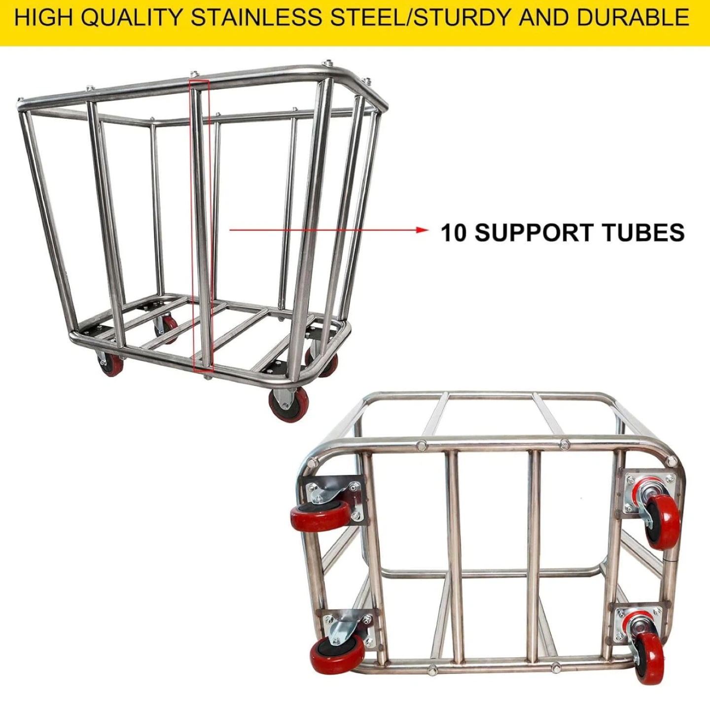 Laundry Cart Commercial,10 Bushel (350L) Large Industrial Rollin - photo 3