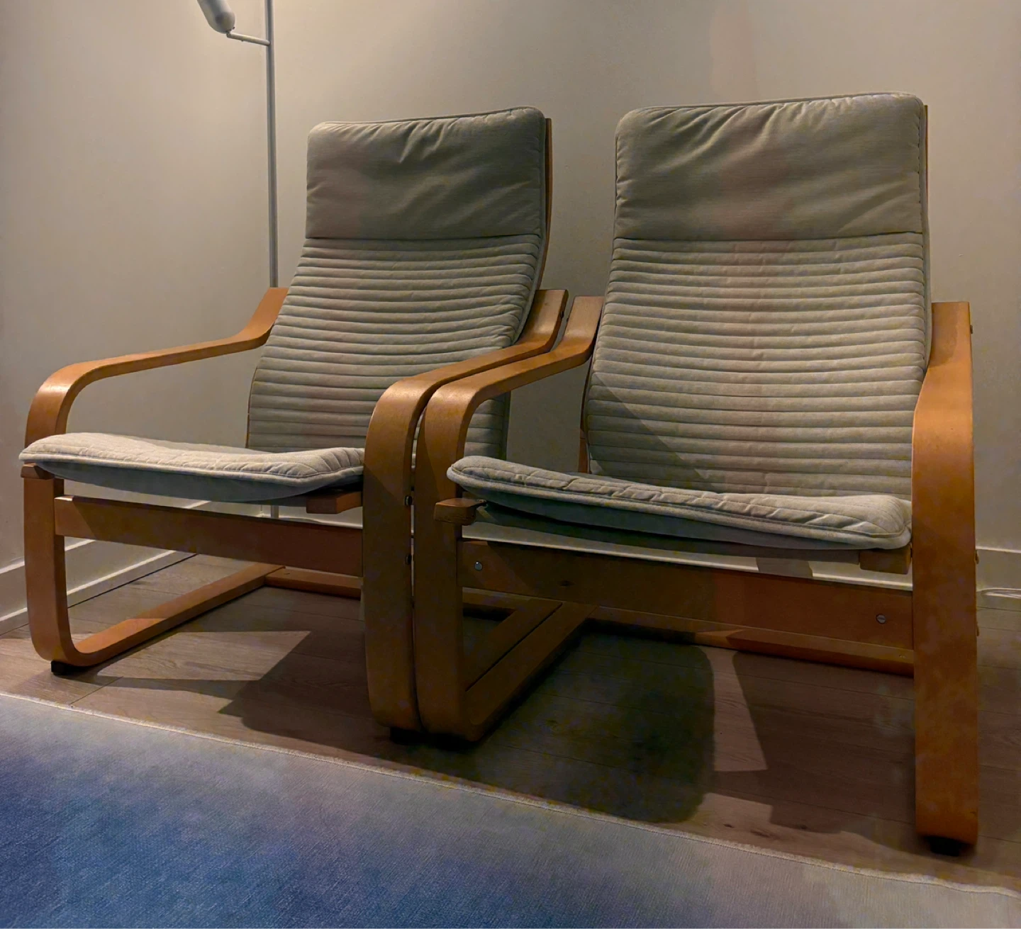 2 Armchairs (IKEA POANG) + footstool